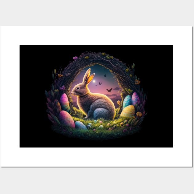 Easter Bunny - Easter Eggs Wall Art by MessiahMart